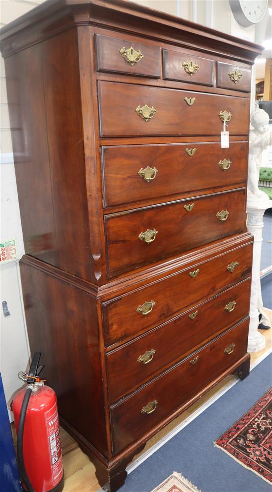 A George III mahogany chest on chest W.106cm